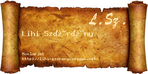 Lihi Szörény névjegykártya